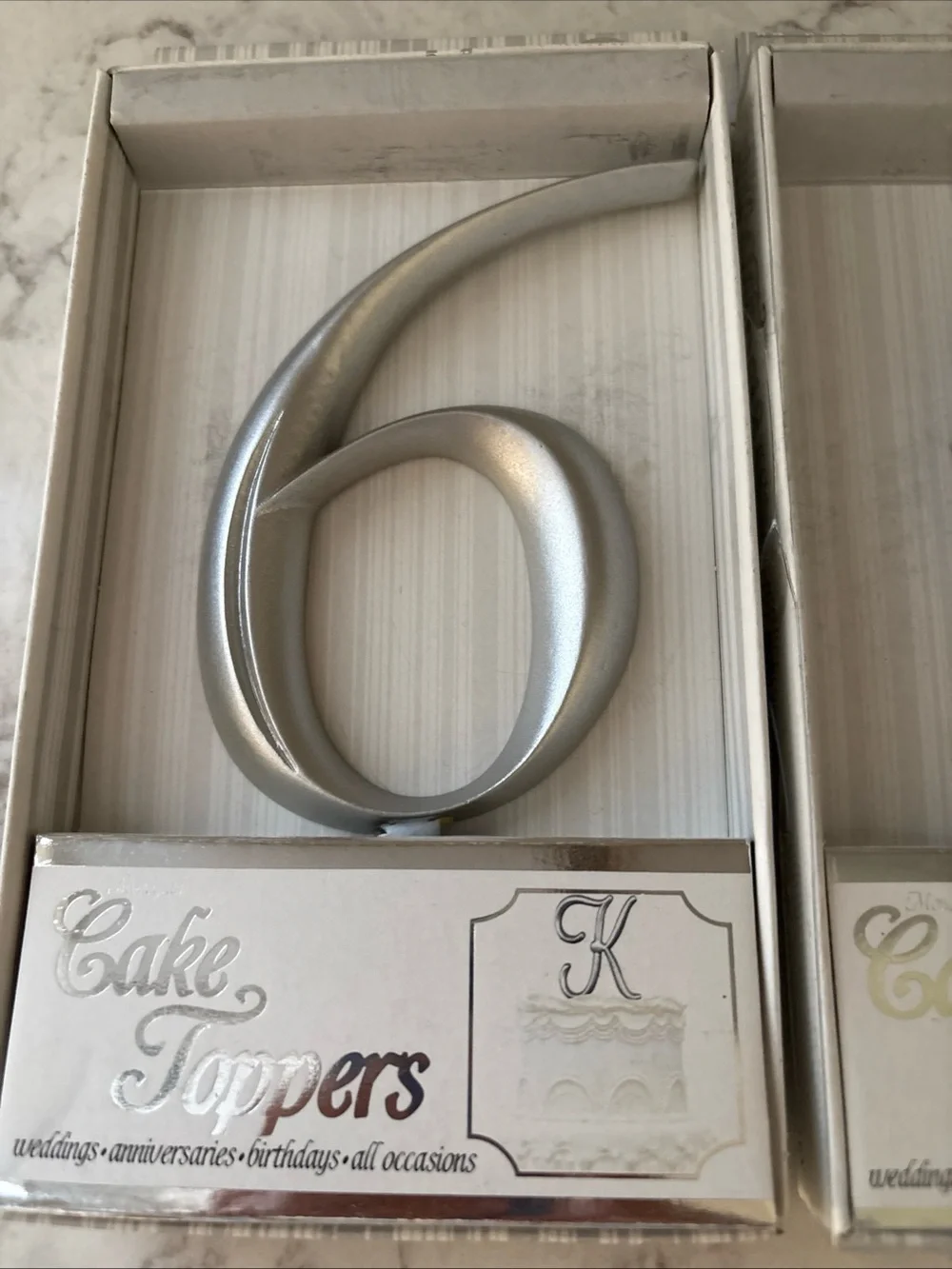 Silver '60' Cake Topper Set by